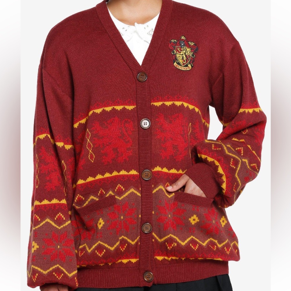Harry‎ Potter Gryffindor Fair Isle Cardigan Hot Topic Cosplay Costume